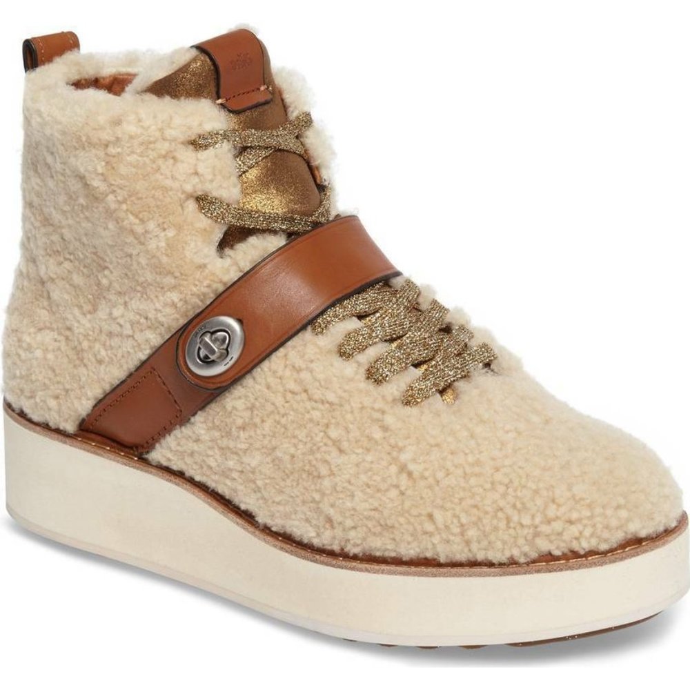 Coach Urban Hiker Shearling Platform Boot Size 6